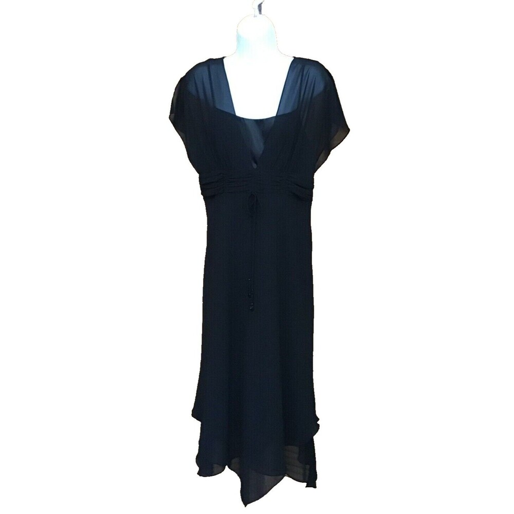 Liz Claiborne Women's Black Spaghetti Strap w/ Sheer Covering Dress Size 10